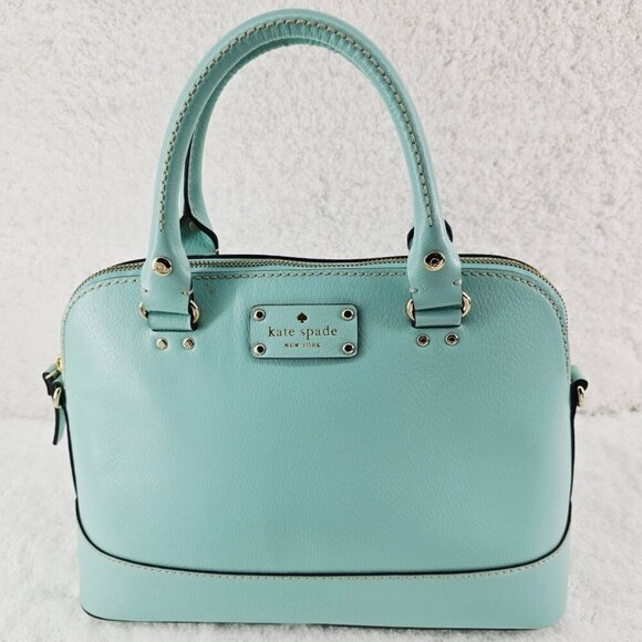 KATE SPADE Wellesley Rachelle Turquoise Texturedt Leather Domed Satchel Handbag - Picture 3 of 16